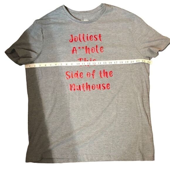 Goodfellow gray tee shirt sleeve graphic Christmas novelty - Picture 5 of 8
